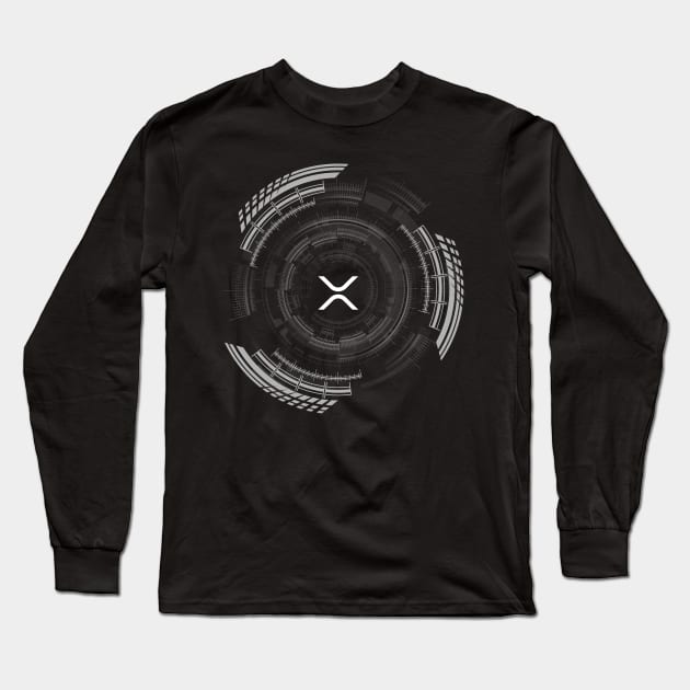 XRP Logo in Hi-Tech Sci-Fi Design Long Sleeve T-Shirt by cryptogeek